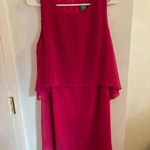 Vince Camuto Layered Fuchsia Midi Dress